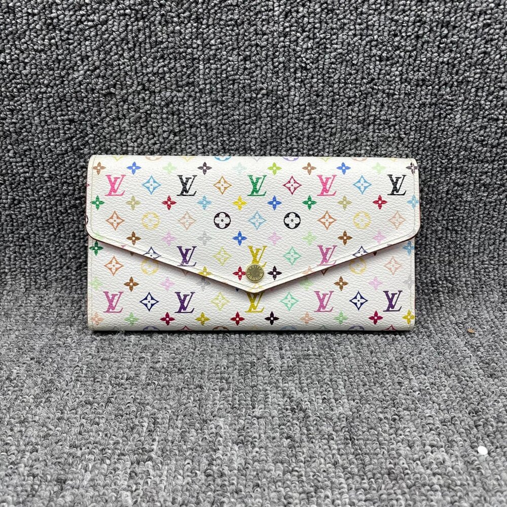 100% Authentic Louis Vuitton Sarah Multicolor Monogram Canvas Wallet - Picture 1 of 10